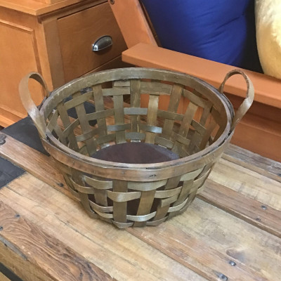 Wooden Basket with Handles