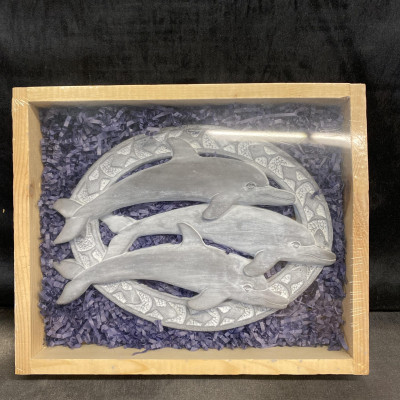 Boxed Plaque – Dolphins