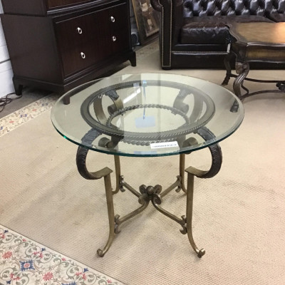 Metal/Glass Rd Side Table