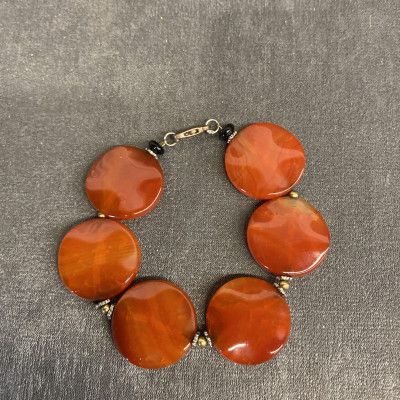 Bracelet – Carnelian Disc Beads