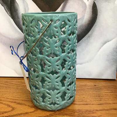 Turquoise Ceramic Bowrings Lantern