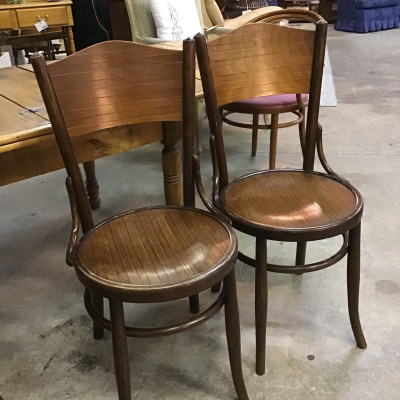 (Pair) Antique FISCHEL Bentwood Dining (Side) Chairs