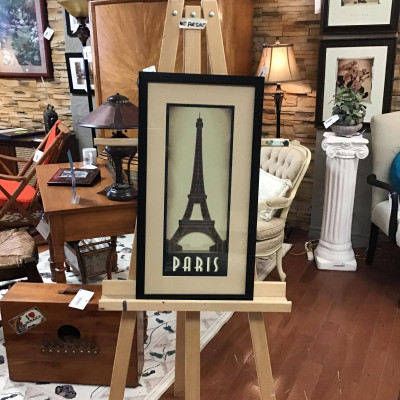 Framed ‘Paris’ Eiffel Tower Art