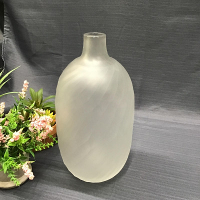 Frosted Etched Glass Vase