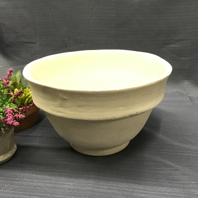 Off-White Farmhouse Style Pottery Bowl