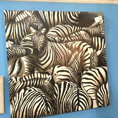 Canvas Art Herd of Zebras