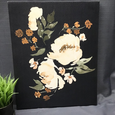 Canvas Art  White & Beige Floral