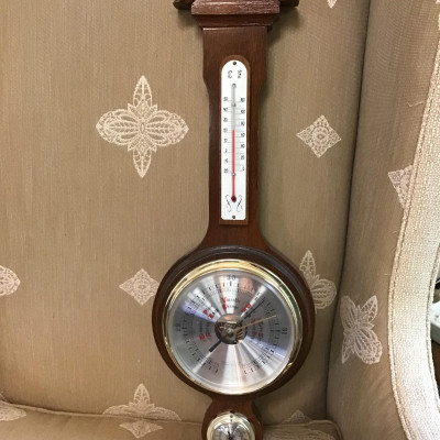 Vintage Barometer & Thermometer