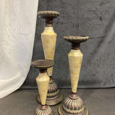 Set of 3 Candleholders – Bronze Tone