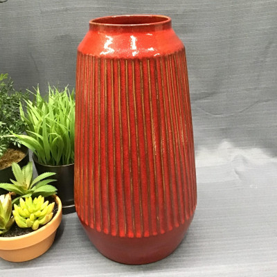 Tall Red Ceramic Vase