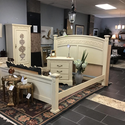Beautiful Ivory KING Bed Frame