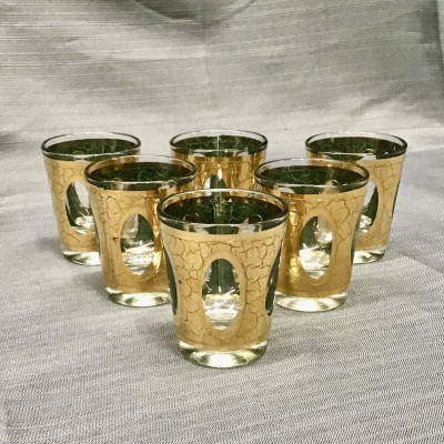 Culver Pisa 22K Gold Shot Glasses (Set of 6)
