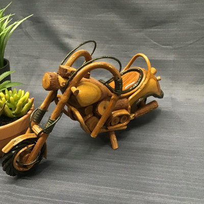 Vintage Hand Crafted Wood Motorcycle