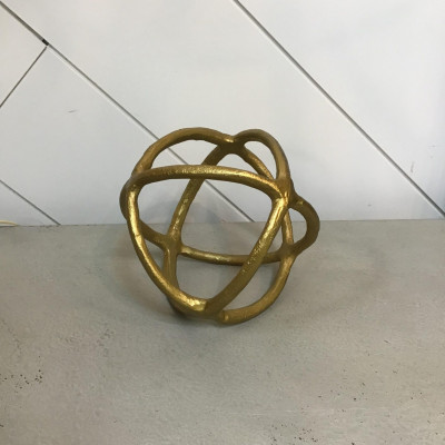 Rustic Gold Orb Sculpture