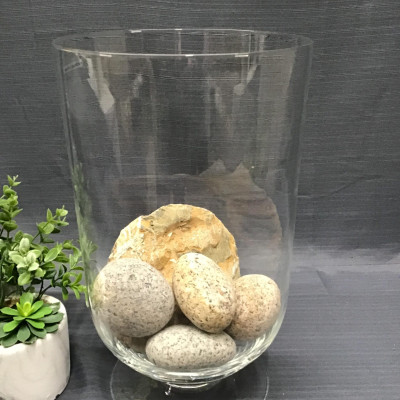 Glass Vase w Natural Stones