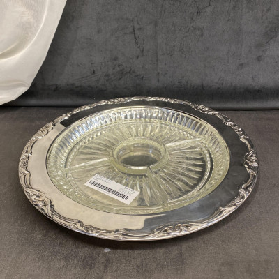 Viking Plate Rd Platter w/Glass Inset