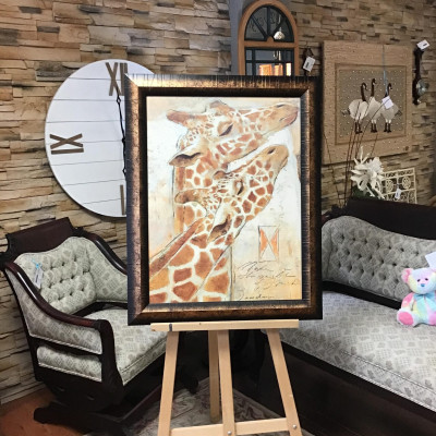 Giraffes Textured Wall Art