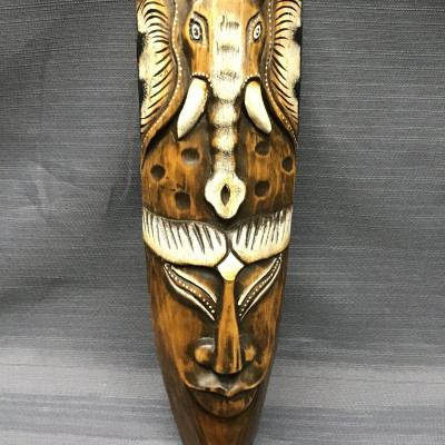 Sm. Carved/ Painted Wooden “Elephant” Wall Hanging Mask