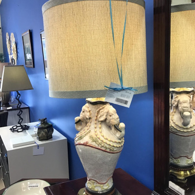 Vintage Wildwood Ceramic Lamp – Elephants