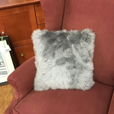Gray Fluffy Pillow