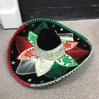 Black/ Multi-Coloured Mexican Sombrero