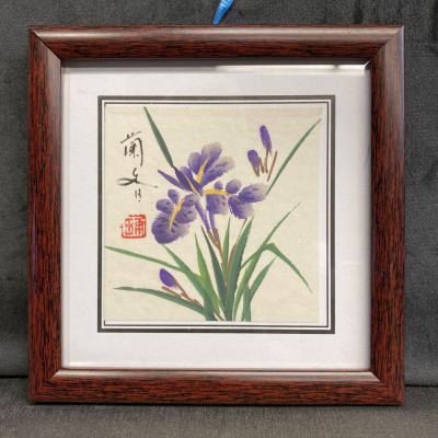 Small Framed Watercolour – Irises