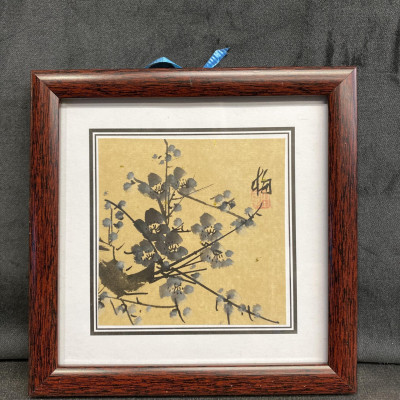 Small Framed Watercolour – Black Flower