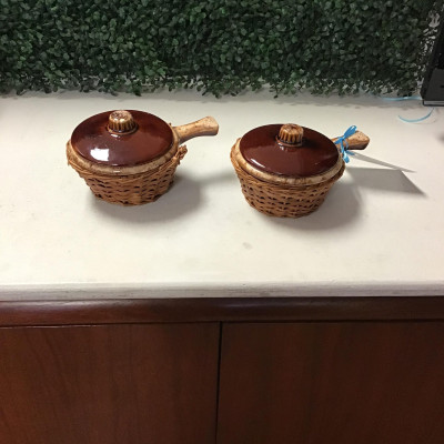 French Onion Soup Bowls with Holders -Pair