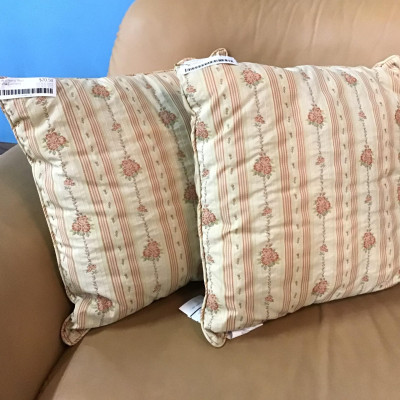 (Pair) Ivory/ Rust Floral Cushions