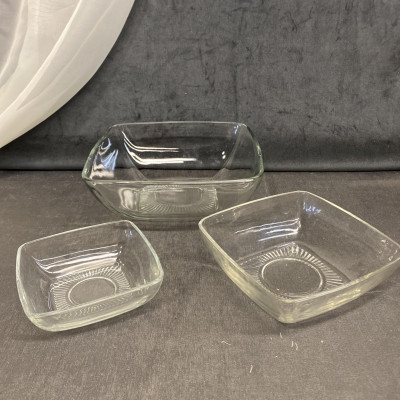 Set of 3 Vintage Stacking Glass Bowls