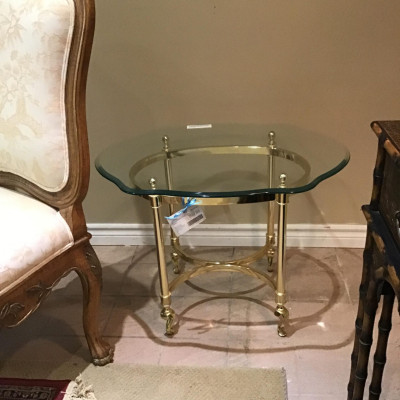 Brass/Glass Side Table
