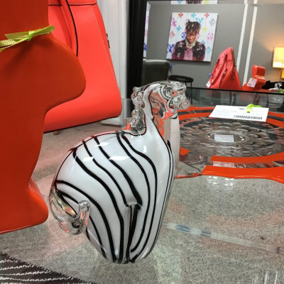Zebra Art Glass Sculpture