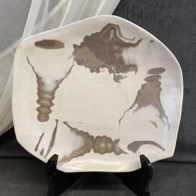 Studio Pottery Plate – Cream