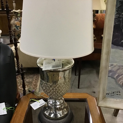 Etched Mercury Glass Lamp