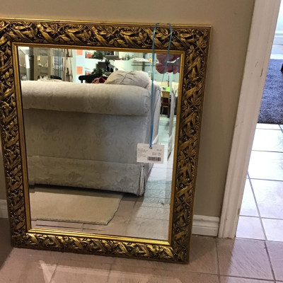 Beveled Mirror – Ornate Gold Frame