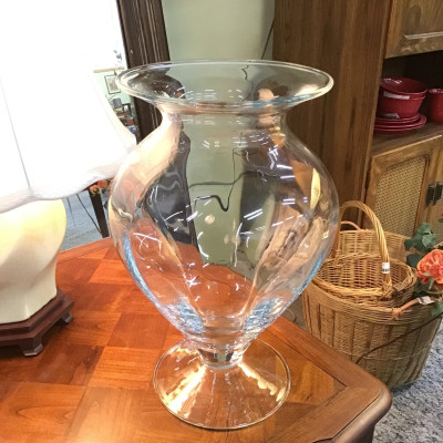 Lg. Glass Pedestal Vase