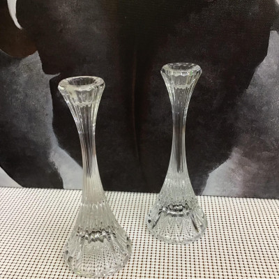 Pair Mikasa Crystal Taper Candle Holders