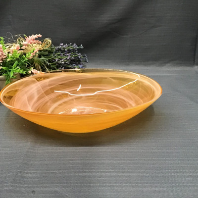 Orange/ White Swirl Glass Bowl