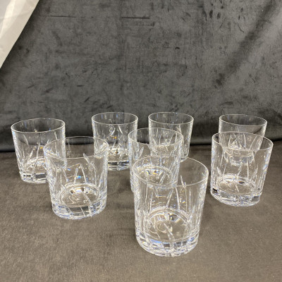 Set of 8 Durand “Pistil” Crystal Rocks Glasses