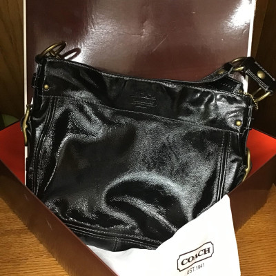 Beautiful Black Leather Coach Handbag