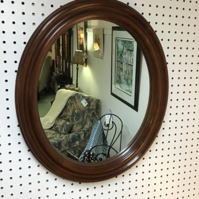 Small Gibbard Solid Cherry Oval Mirror