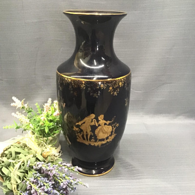 LIMOGES CASTEL Cobalt Blue/ Gold Vase