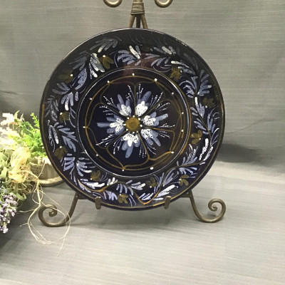 Decorative DIPINTO A MANO Blue Floral Plate
