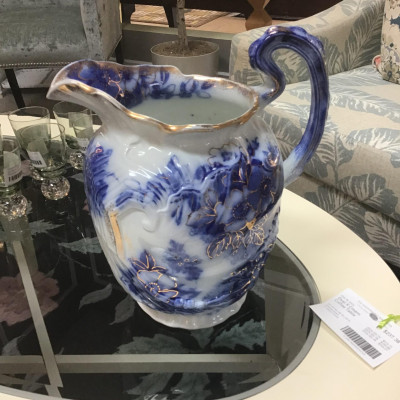 Ambre Blue/ Floral Porcelain Jug