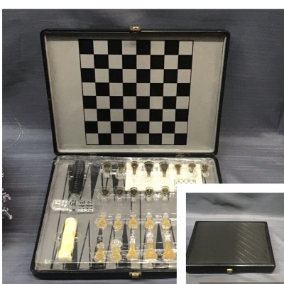 Travel Backgammon Game Set (in black case)