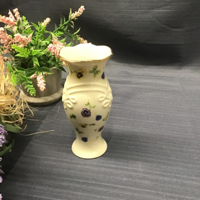 Sm. LENOX Lt. Beige/ Floral Vase