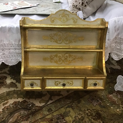 Vintage Gold Florentine Wall Cabinet