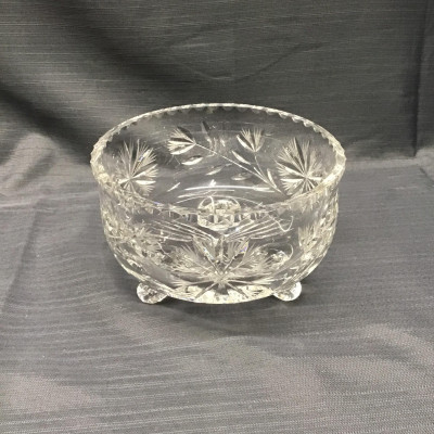 Cut Glass 7″ Footed Bowl