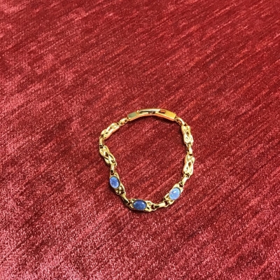 Pretty Gold & Blue/Mauve Iridescent Bracelet