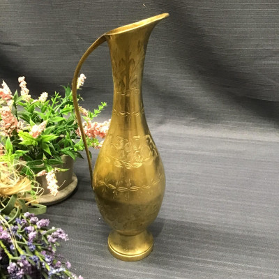 Sm. Etched Brass Pitcher